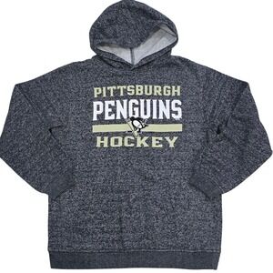 Pittsburgh Penguins NHL Officially Licensed Youth Size Large Hoodie Hockey Grey